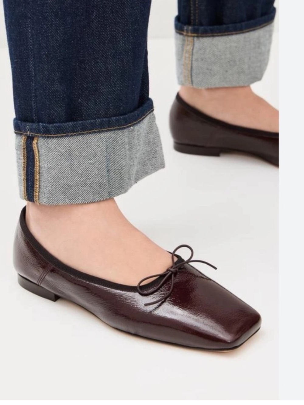 Mansur Gavriel Women's Square Toe Ballerina Flats Sz:40 - Oxblood color (NWOB)